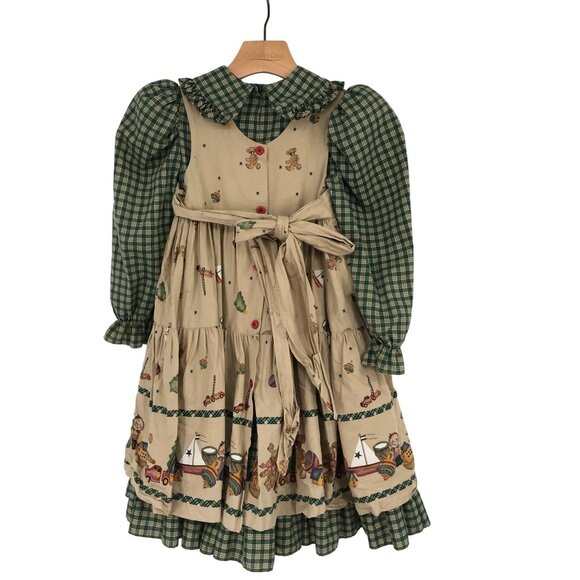 Daisy Kingdom Girls' Vintage Holiday Dress W/ Teddy Bears & Toys Pattern size 4 - Picture 6 of 8